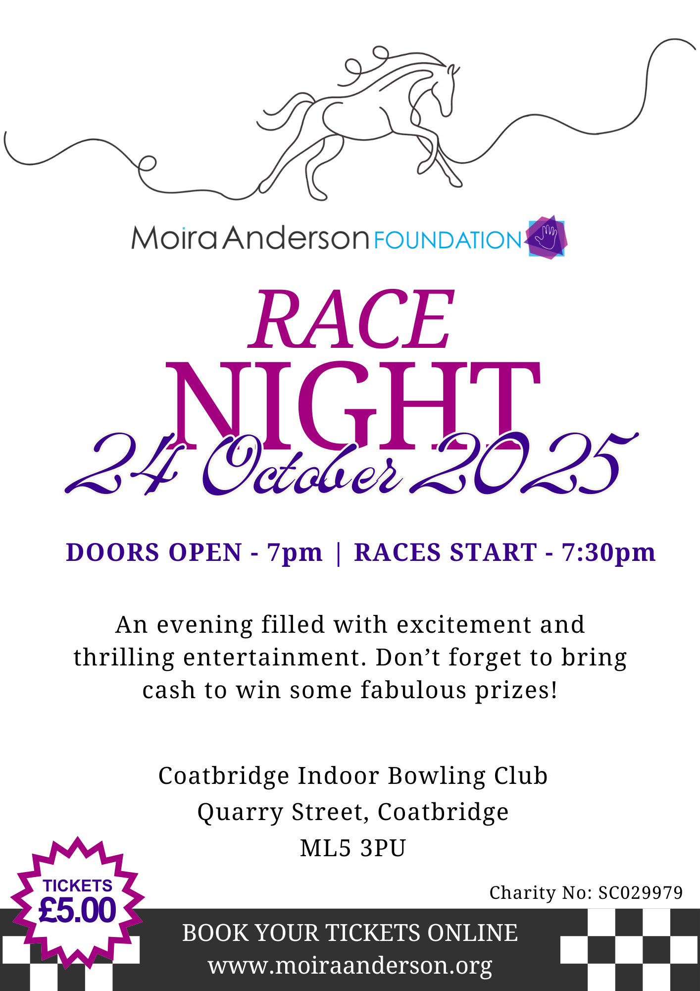 2025 Moira Anderson Foundation Race Night Flyer